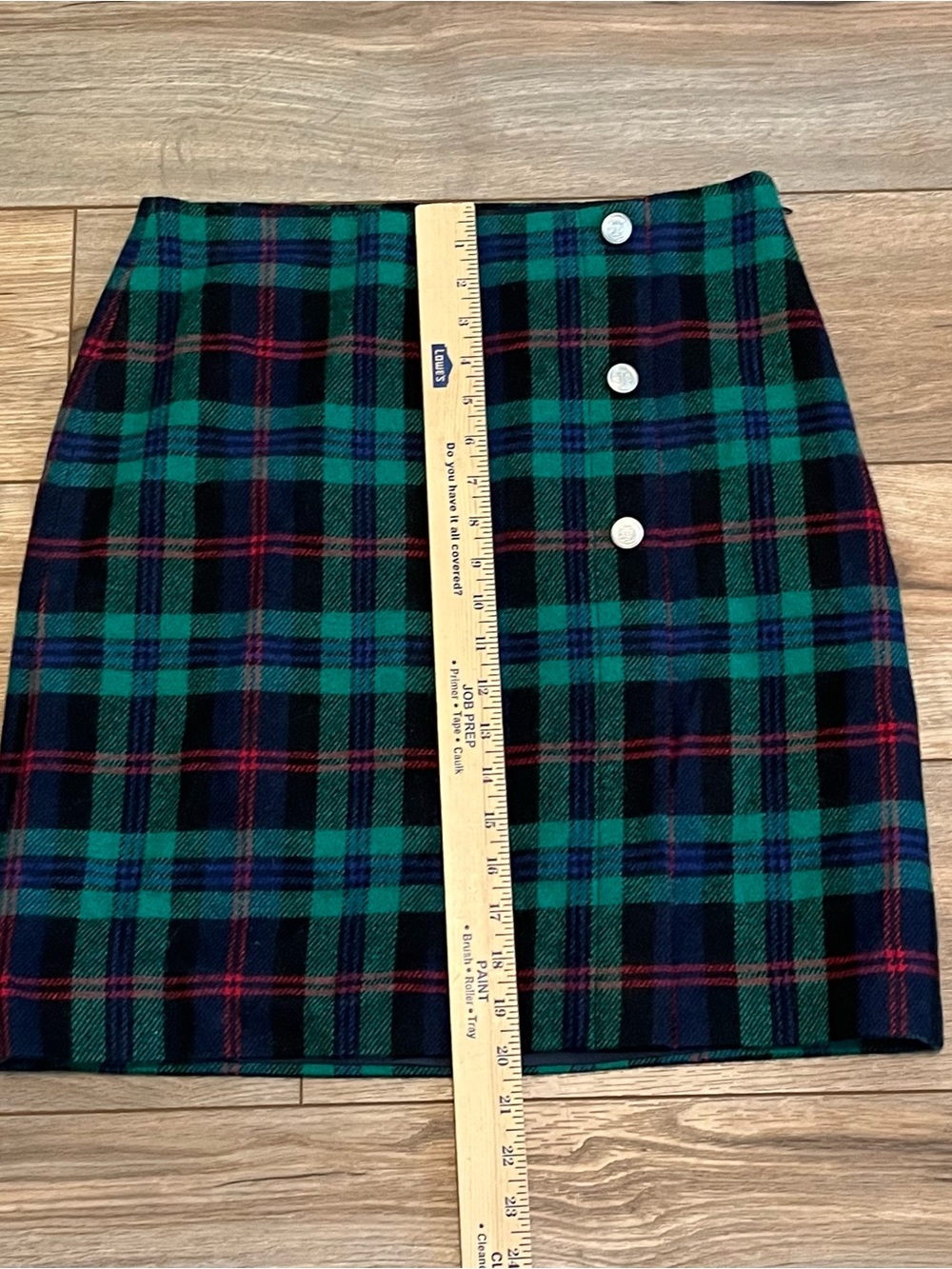 NWT Talbots Plaid Wool Blend Pencil Skirt Women’s Size 6 Green Blue Red - Picture 4 of 9